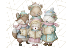 Pastel Woodland Christmas Animal Clipart PNG Product Image 5