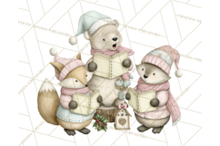 Pastel Woodland Christmas Animal Clipart PNG Product Image 2