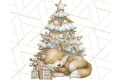 Pastel Woodland Christmas Animal Clipart PNG Product Image 4