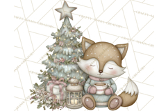 Pastel Woodland Christmas Animal Clipart PNG Product Image 5