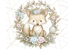 Pastel Woodland Christmas Animal Clipart PNG Product Image 2