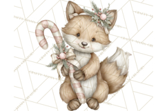 Pastel Woodland Christmas Animal Clipart PNG Product Image 5