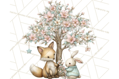 Pastel Woodland Christmas Animal Clipart PNG Product Image 4