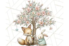 Pastel Woodland Christmas Animal Clipart PNG Product Image 4