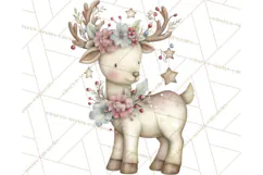 Pastel Woodland Christmas Animal Clipart PNG Product Image 5