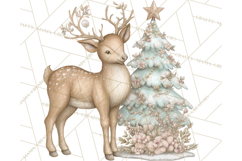 Pastel Woodland Christmas Animal Clipart PNG Product Image 3