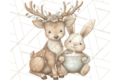 Pastel Woodland Christmas Animal Clipart PNG Product Image 4
