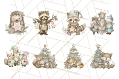 Pastel Woodland Christmas Animal Clipart PNG Product Image 8