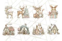 Pastel Woodland Christmas Animal Clipart PNG Product Image 7
