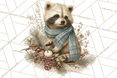 Muted Woodland Winter Animals PNG, Watercolor Forest Clipart Product Image 2