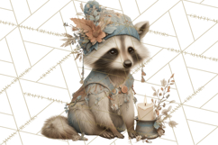 Muted Woodland Winter Animals PNG, Watercolor Forest Clipart Product Image 3
