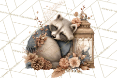 Muted Woodland Winter Animals PNG, Watercolor Forest Clipart Product Image 2