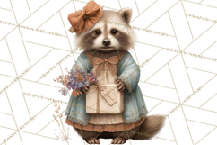 Muted Woodland Winter Animals PNG, Watercolor Forest Clipart Product Image 3