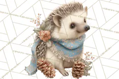 Muted Woodland Winter Animals PNG, Watercolor Forest Clipart Product Image 2