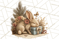 Muted Woodland Winter Animals PNG, Watercolor Forest Clipart Product Image 5