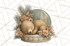 Muted Woodland Winter Animals PNG, Watercolor Forest Clipart Product Image 2