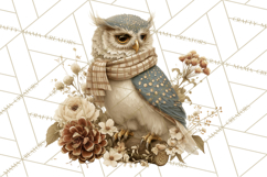Muted Woodland Winter Animals PNG, Watercolor Forest Clipart Product Image 5
