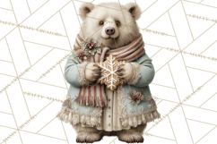 Muted Woodland Winter Animals PNG, Watercolor Forest Clipart Product Image 2