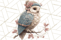 Muted Woodland Winter Animals PNG, Watercolor Forest Clipart Product Image 3
