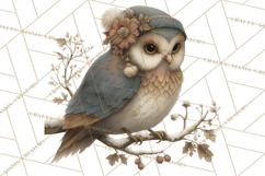 Muted Woodland Winter Animals PNG, Watercolor Forest Clipart Product Image 4