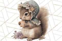 Muted Woodland Winter Animals PNG, Watercolor Forest Clipart Product Image 3