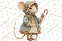 Muted Woodland Winter Animals PNG, Watercolor Forest Clipart Product Image 3