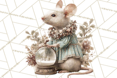 Muted Woodland Winter Animals PNG, Watercolor Forest Clipart Product Image 4