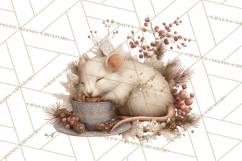 Muted Woodland Winter Animals PNG, Watercolor Forest Clipart Product Image 3