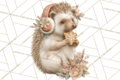 Muted Woodland Winter Animals PNG, Watercolor Forest Clipart Product Image 4