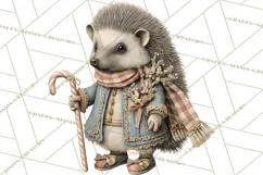 Muted Woodland Winter Animals PNG, Watercolor Forest Clipart Product Image 5