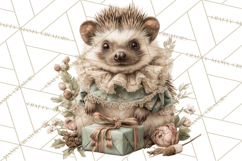 Muted Woodland Winter Animals PNG, Watercolor Forest Clipart Product Image 2