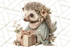 Muted Woodland Winter Animals PNG, Watercolor Forest Clipart Product Image 4