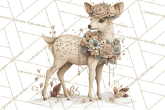 Muted Woodland Winter Animals PNG, Watercolor Forest Clipart Product Image 3