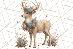 Muted Woodland Winter Animals PNG, Watercolor Forest Clipart Product Image 4