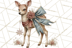 Muted Woodland Winter Animals PNG, Watercolor Forest Clipart Product Image 5