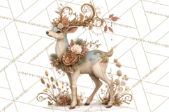 Muted Woodland Winter Animals PNG, Watercolor Forest Clipart Product Image 2