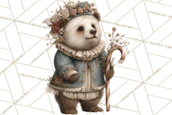 Muted Woodland Winter Animals PNG, Watercolor Forest Clipart Product Image 4
