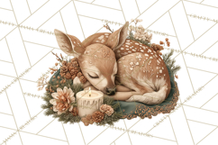 Muted Woodland Winter Animals PNG, Watercolor Forest Clipart Product Image 5