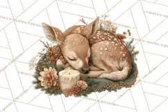 Muted Woodland Winter Animals PNG, Watercolor Forest Clipart Product Image 5
