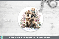 GorgeousWoodland Winter Knit Hat Keychain design.