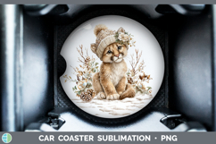 GorgeousWoodland Winter Knit Hat Car Coaster design.