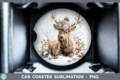 GorgeousWoodland Winter Knit Hat Car Coaster design.