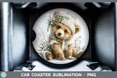 GorgeousWoodland Winter Knit Hat Car Coaster design.