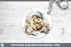 GorgeousWoodland Winter Knit Hat Keychain design.