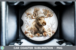 GorgeousWoodland Winter Knit Hat Car Coaster design.