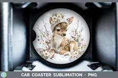 GorgeousWoodland Winter Knit Hat Car Coaster design.