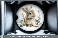 GorgeousWoodland Winter Knit Hat Car Coaster design.