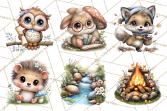Woodland Clipart, Forest Animals, Fairy Tale Clipart Png Product Image 8