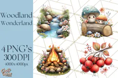 Woodland Clipart, Forest Animals, Fairy Tale Clipart Png Product Image 1