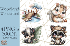Woodland Clipart, Forest Animals, Fairy Tale Clipart Png Product Image 1